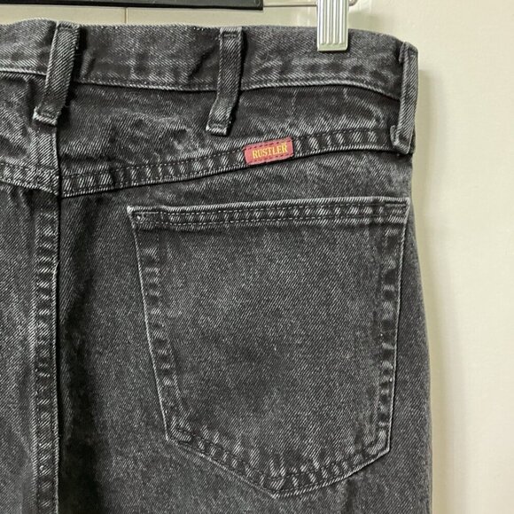Vintage Rustler Jeans Mens 34x30 Black Straight Leg Classic Dad Denim 90s - Picture 4 of 9